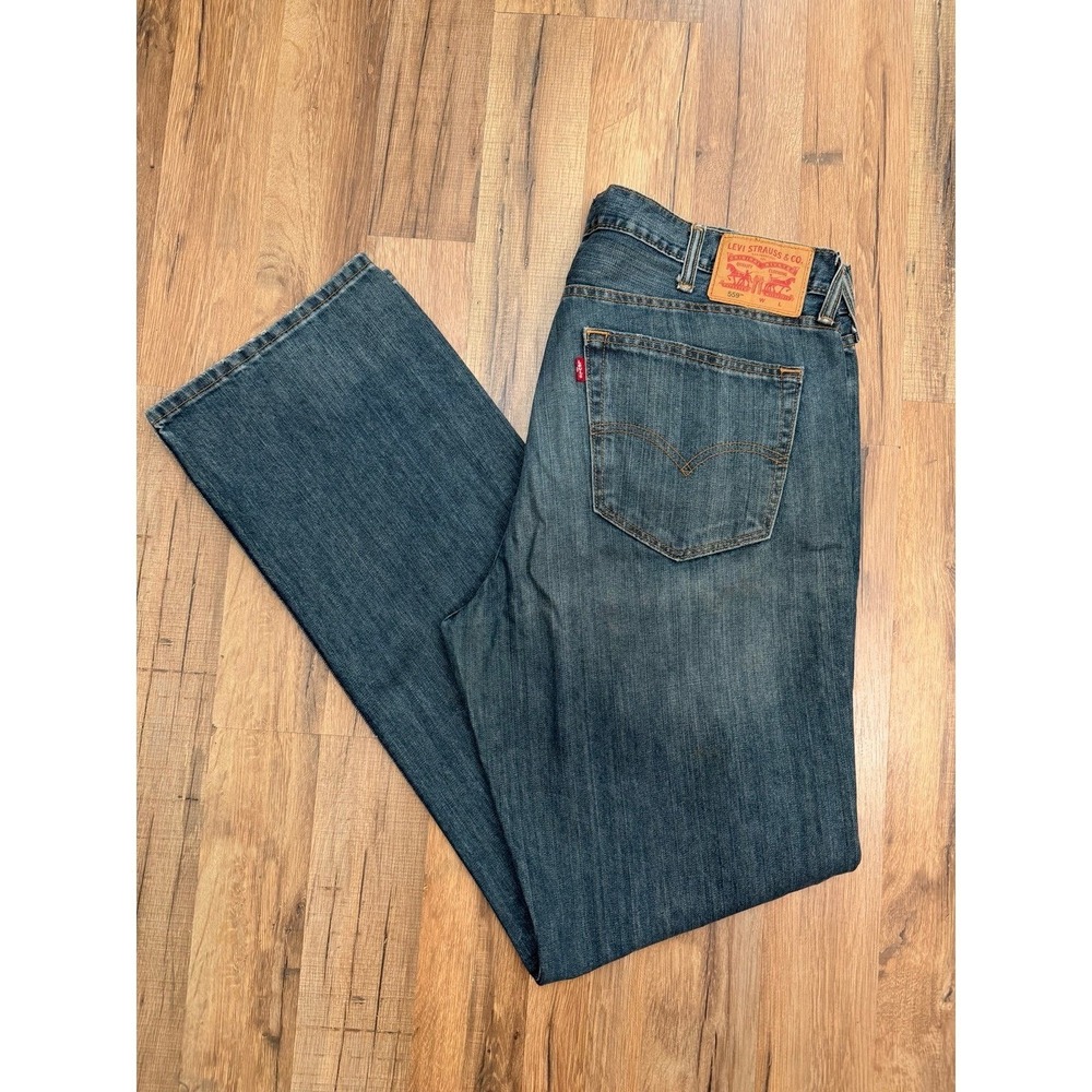 Levi's 559 Relaxed Straight Jeans Men's 38x36 Blue Denim Classic Fit - Picture 1 of 9